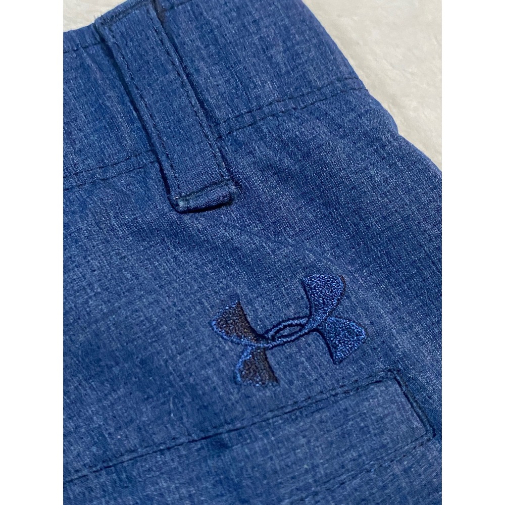 Under Armour HeatGear Mens Golf Shorts Navy Blue Heather Loose Fit Sz 36m Vented - Picture 8 of 8